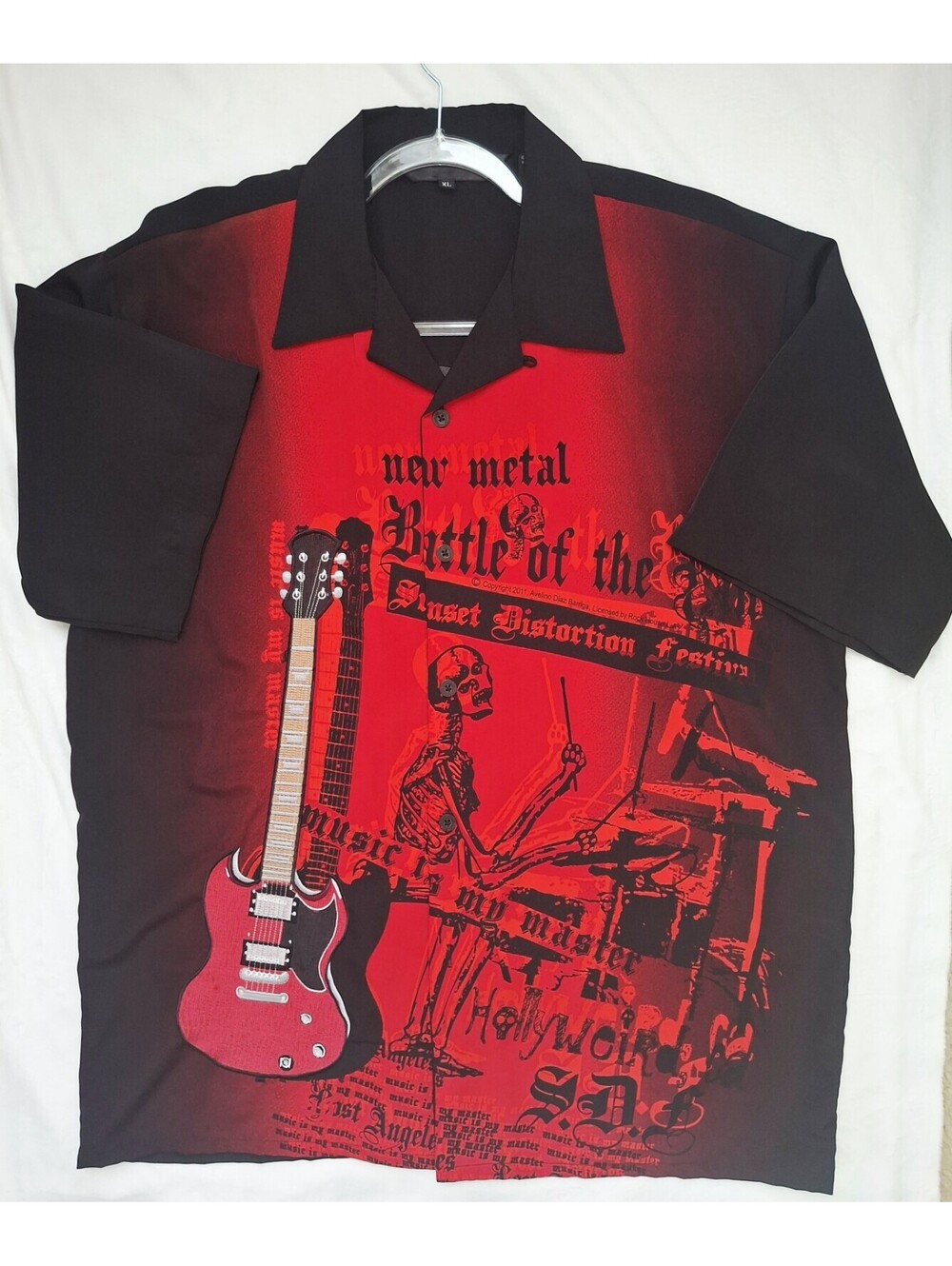 The Classics RockHouse Battle Of The Bands Short Sleeve Shirt Red/Black Men's XL